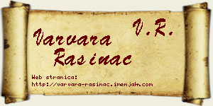 Varvara Rasinac vizit kartica